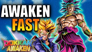 HOW TO AWAKEN AND MAX OUT TEQ LR TRUNKS AND BROLY FROM QUEST, FARMING GUIDE! | DBZ: Dokkan Battle