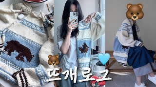 중요한건 꺾여도 걍 하는 마음🐻 중꺾마 뜨개로그🧶 곰위찬 완성기🩵