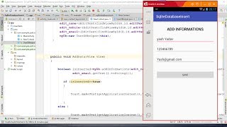 Yash Softech Tutorials. how to INSERT data in SQLITE DATABASE .