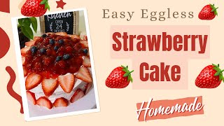 Easy Dessert to Make at Home with Strawberries 🍓🍰#valentinescakeidea #valentinesdayspecial