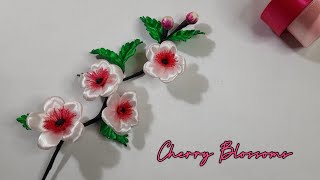 DIY Cherry Blossom | How To Make Satin Ribbon Flower Easy