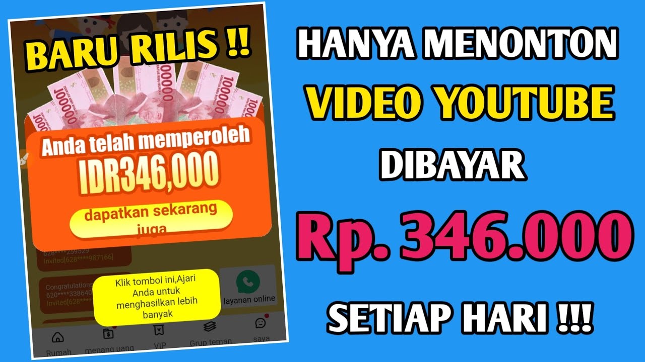 Hanya Menonton Video Youtube Di Bayar Rp 346.000 Setiap Hari | Apk ...