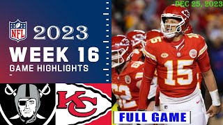 Las Vegas Raiders vs Kansas City Chiefs Week 16 FULL GAME 12/25/23 | NFL Highlights Today