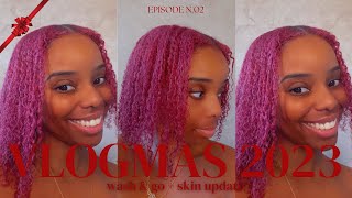 🎄 VLOGMAS 02 | Wash N Go Hair Tutorial + Skin Update