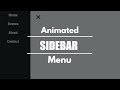 Create Animated Sidebar Navigation Menu HTML/CSS/JavaScript