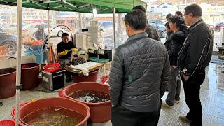 Amazing seafood master who slices fish at the speed of light / Korean street food