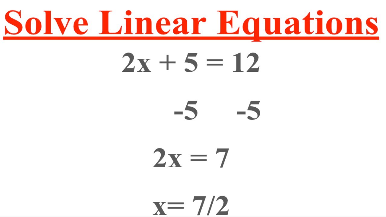 Solving Linear Equations In 1 Variable -- Solving For "x" - "EASY ...