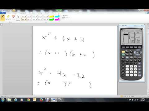 Using TI 83 To Factor Trinomials With A = 1 Using TI 83 To Factor Trinomials With A = 1