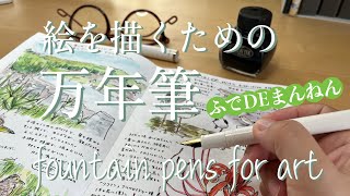 【画材・文具紹介】絵を描くための万年筆を買ってみた②「ふでDEまんねん」｜I bought fountain pens for art