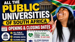 SA Universities Application deadlines 2026/2027. Don’t miss these dates