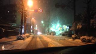 ドラレコ：Feb. 14th. 2014 　Driv'g in snowing 雪道運転