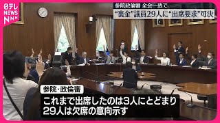 【参院政倫審】“裏金”議員29人への“出席要求”議決