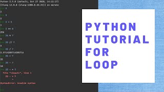 Python Tutorial Crash Course - Lesson 8 - For Loops
