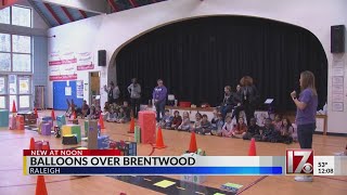 Balloons over Brentwood Elementary School in Raleigh