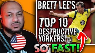 American Reacts to Brett Lee's Top 10 Destructive Yorkers of His Career!