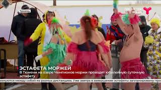 В Тюмени на озере Чемпионов моржи проводят юбилейную суточную эстафету