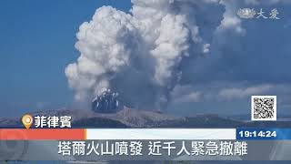 菲律賓塔爾火山噴發 近千人緊急撤離