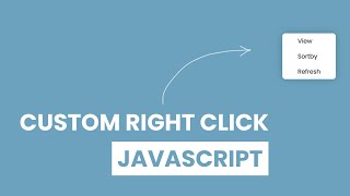 Custom Right Click Menu HTML CSS and Javascript