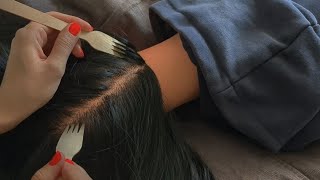 ASMR Scalp Scratching With Wooden Forks 💆🏻‍♀️ | 2 VERSIONS Whisper & No Talking |