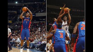 NBA Duel Chauncey Billups vs Gilbert Arenas Highlights Clutch (2004.12.29) Wizards vs Pistons HD