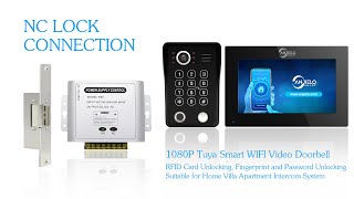 1080P Tuya Smart WiFI Video Doorbell RFID Card Unlocking Fingerprint and Password Unlocking Suitable