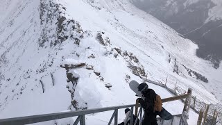 First time on Delirium Dive Sunshine village Banff snowboarder perspective on dive proper 2025