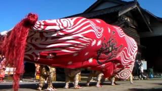 《頼成下村の獅子》富山県砺波市頼成（般若地区）2/2【呉西/氾濫原の獅子】庄川系　20151103　SANY0013