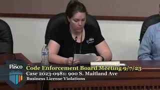 Pasco Code Enforcement Board, September 7, 2023