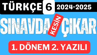 6. Sınıf Türkçe 1. Dönem 2. Yazılı MEB Açık Uçlu Sorular 2024 2025