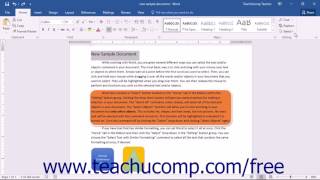 Word 2016 Tutorial Selecting Text and Objects Microsoft Training