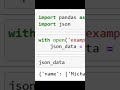 Pandas Read Json in Python #python #shorts #shortvideo