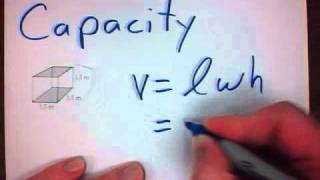 Mr. v teaching math - Measurement Lesson 11b Calculating capacity from volume