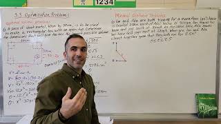 3.3 Optimization Problems (Grade 12 Calculus, MCV4U)