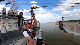 Zipline (tyrolka) w Scheveningen w Hadze- Adam Wiśniewski