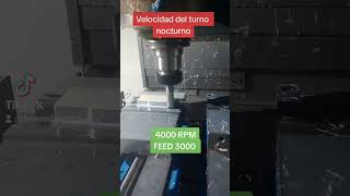 #mecanizado de #aluminio en #fresadora #cnc #milling   4000 #rpm 3000 #feed Turno nocurno