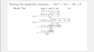 Quadratic Function Applications - Physics Example - Solving Quadratic