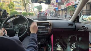 POV Manual Car Driving Commuting to Work with Pedal Cam | HONDA Civic