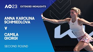 Anna Karolina Schmiedlova v Camila Giorgi Extended Highlights | Australian Open 2023 Second Round