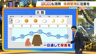 【11月19日(火)】師走並みの寒さ　各地で予想最高気温は１０～１３℃　一日通して北風が冷たい【近畿の天気】#天気 #気象