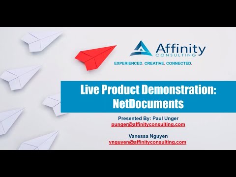 Live Product Demonstration Netdocuments Youtube