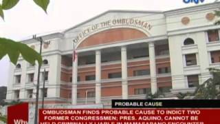 Ombudsman finds probable cause to indict two former congressmen