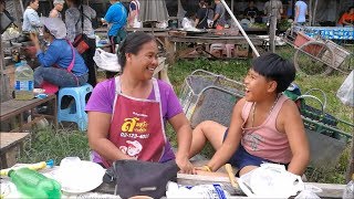 Asian street food in Nong yad - thai food in thai market