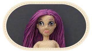 Кукла крючком Виолетта , часть 6 (Лицо). Crochet doll Violetta, part 6 (Face)