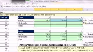 Ctrl + Shift + Enter: Excel Array Formulas 11: AGGREGATE, INDEX, LOOKUP, SUMPRODUCT