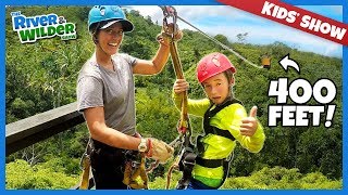 Kids Ride GIANT ZIPLINE in HAWAII on Family Adventure!!