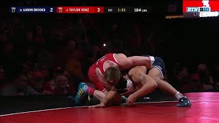 184 LBS: #10 Aaron Brooks (Penn State) vs. #6 Taylor Venz (Nebraska) | 2020 B1G Wrestling