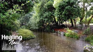 Rain sounds in a stream soothe your mind when you listen to it while resting - sleep, relax, study