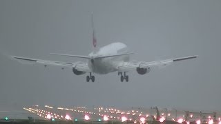 Extreme Crosswind Landings and Takeoff during typhoon. 飛行機のドリフト 横風着陸