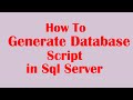How to Generate Database Script in Sql Server
