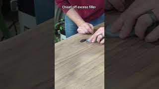 filling knots and cracks the easy way #woodworking #satisfying